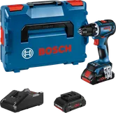 Bosch GSR 18V-90 C akku-boremaskinesæt med batteri og oplader.